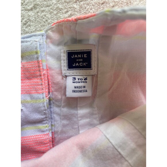 Janie and Jack Baby Girl Dress – 3-6 Months – Pink Striped with Bows - Picture 5 of 5